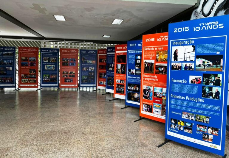 Exposição interativa ‘TV UFMA: Uma década de imagens, um futuro de ideias’ será aberta, nesta quarta-feira (18), na galeria do Auditório Central da UFMA