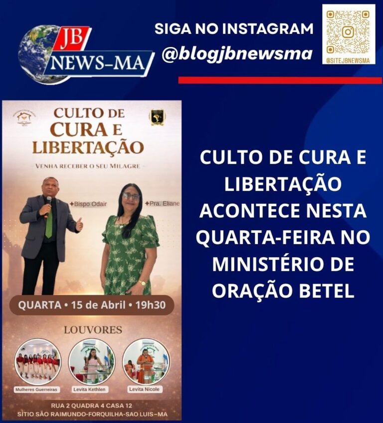 CULTO DE CURA E LIBERTAÇÃO ACONTECE NESTA QUARTA-FEIRA NO MINISTÉRIO DE ORAÇÃO BETEL