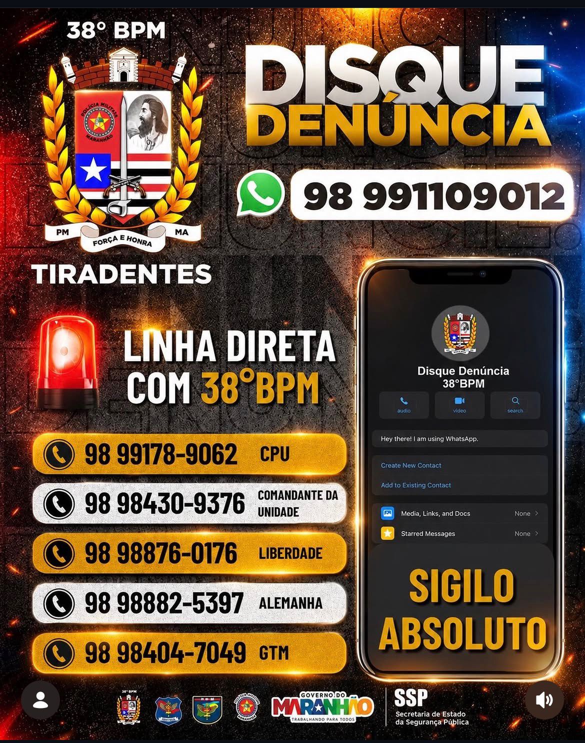 38º BPM lança canal Disque Denúncia com garantia de sigilo absoluto
